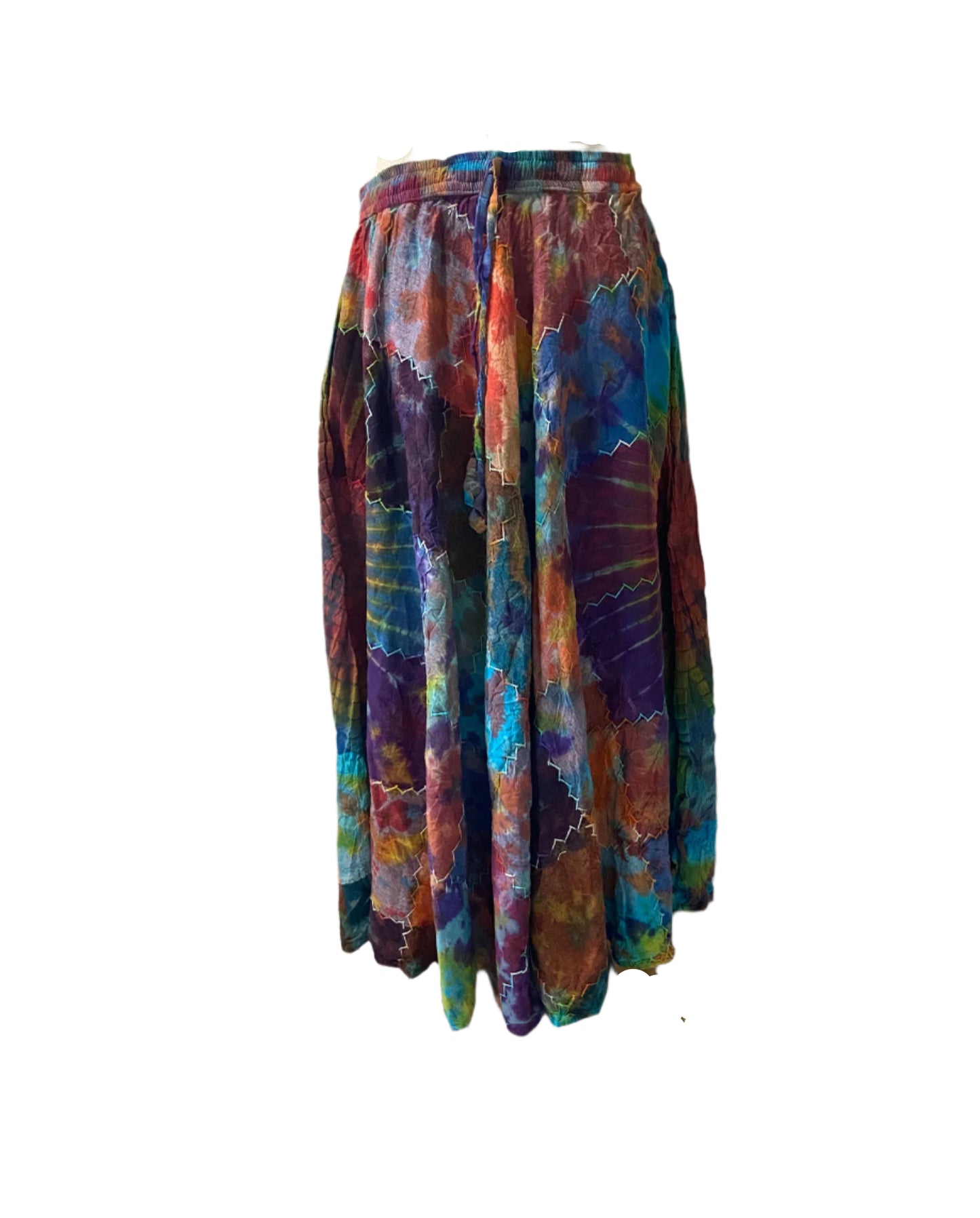 Patchwork Tie Dyed Long Cotton Skirts