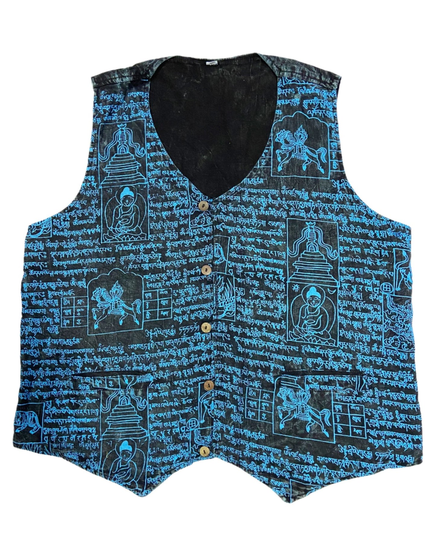 Letter Print Cotton Waist Coat Jackets