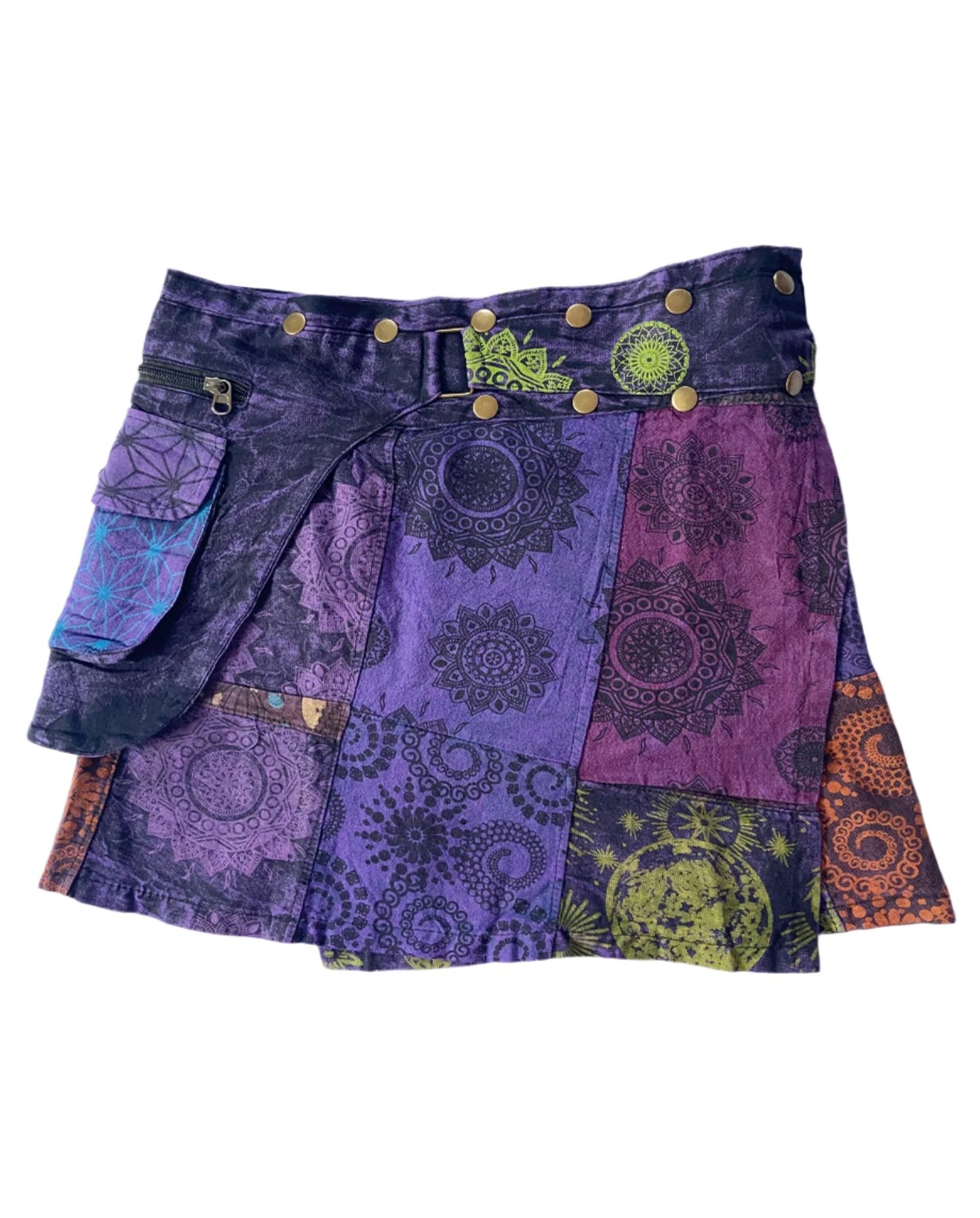Patchwork Short Cotton Skirts