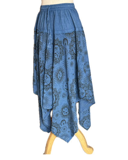 Stonewashed Cotton Long Skirts