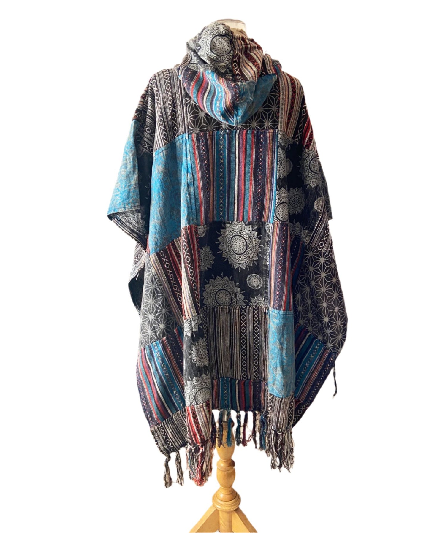 Patchwork Cotton Long Ponchos
