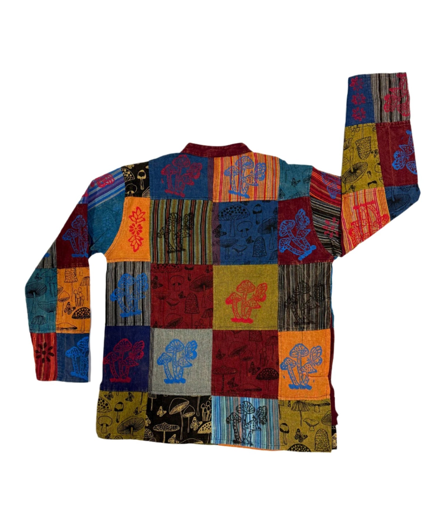 Patchwork Block Print Cotton Shirts