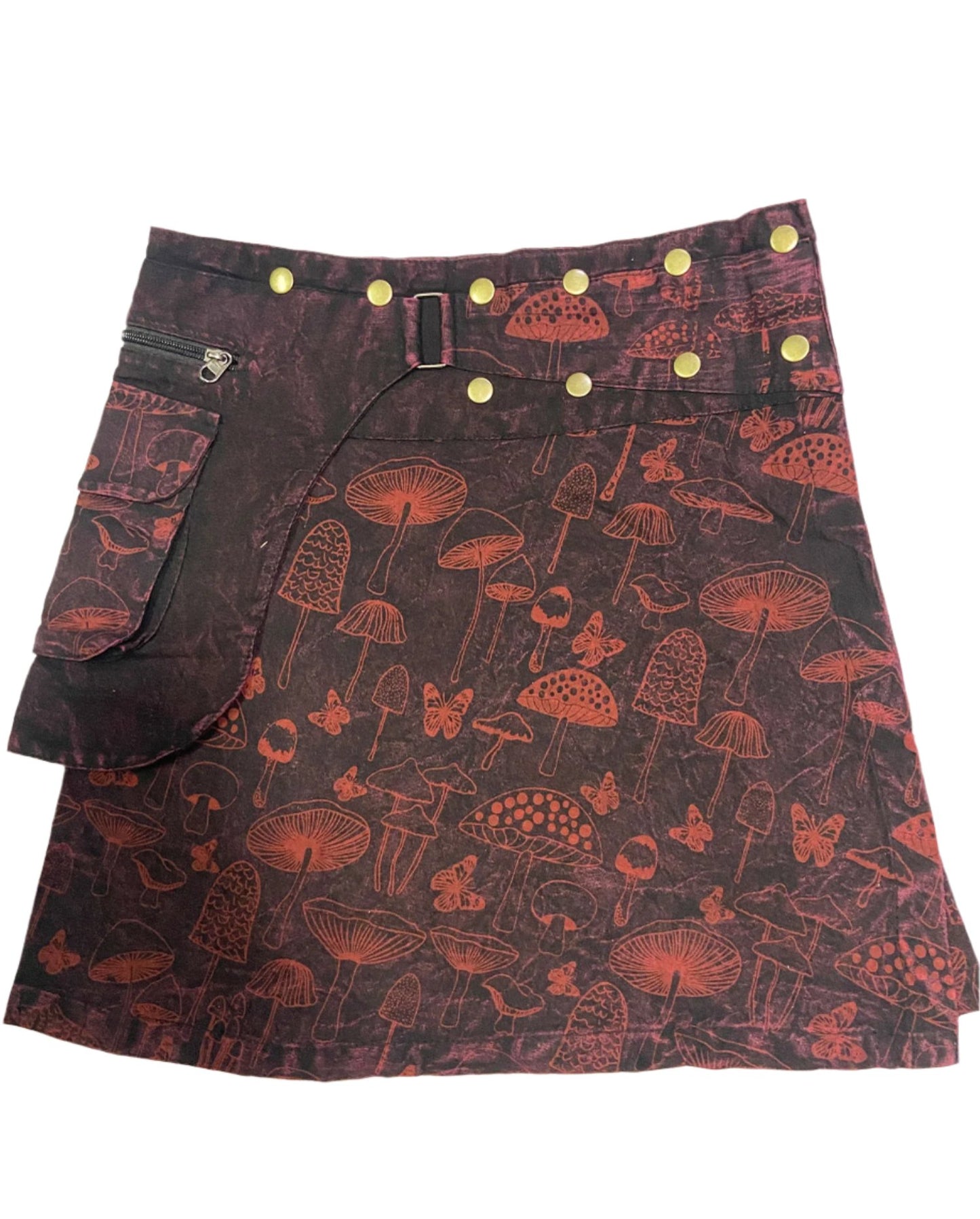 Wrap Around Mushroom Cotton Skirts
