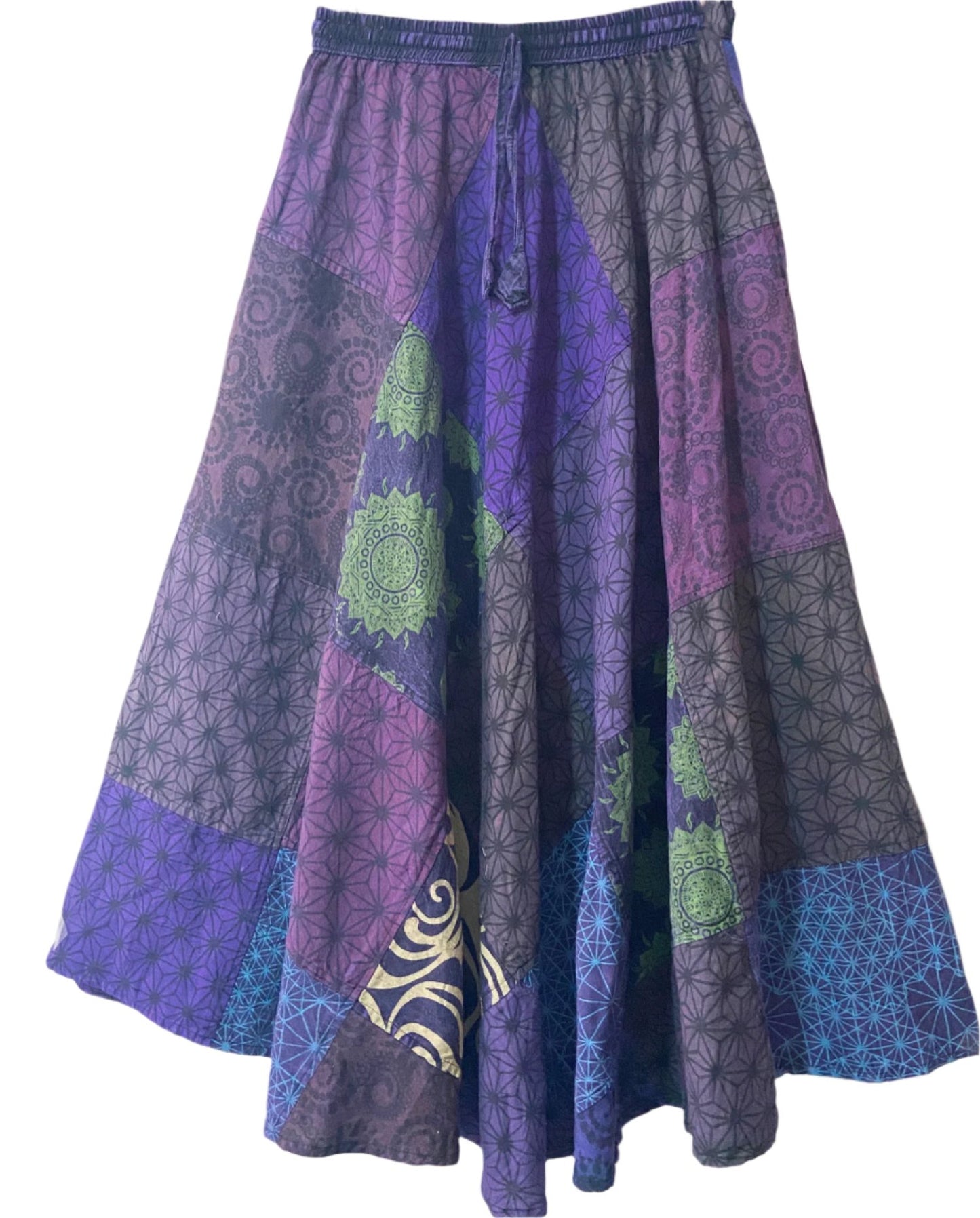 Long Patchwork Cotton Skirts