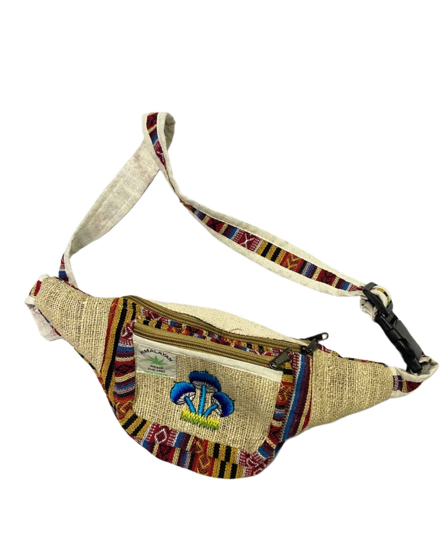 Mushroom Embroidery Hemp Fanny Packs