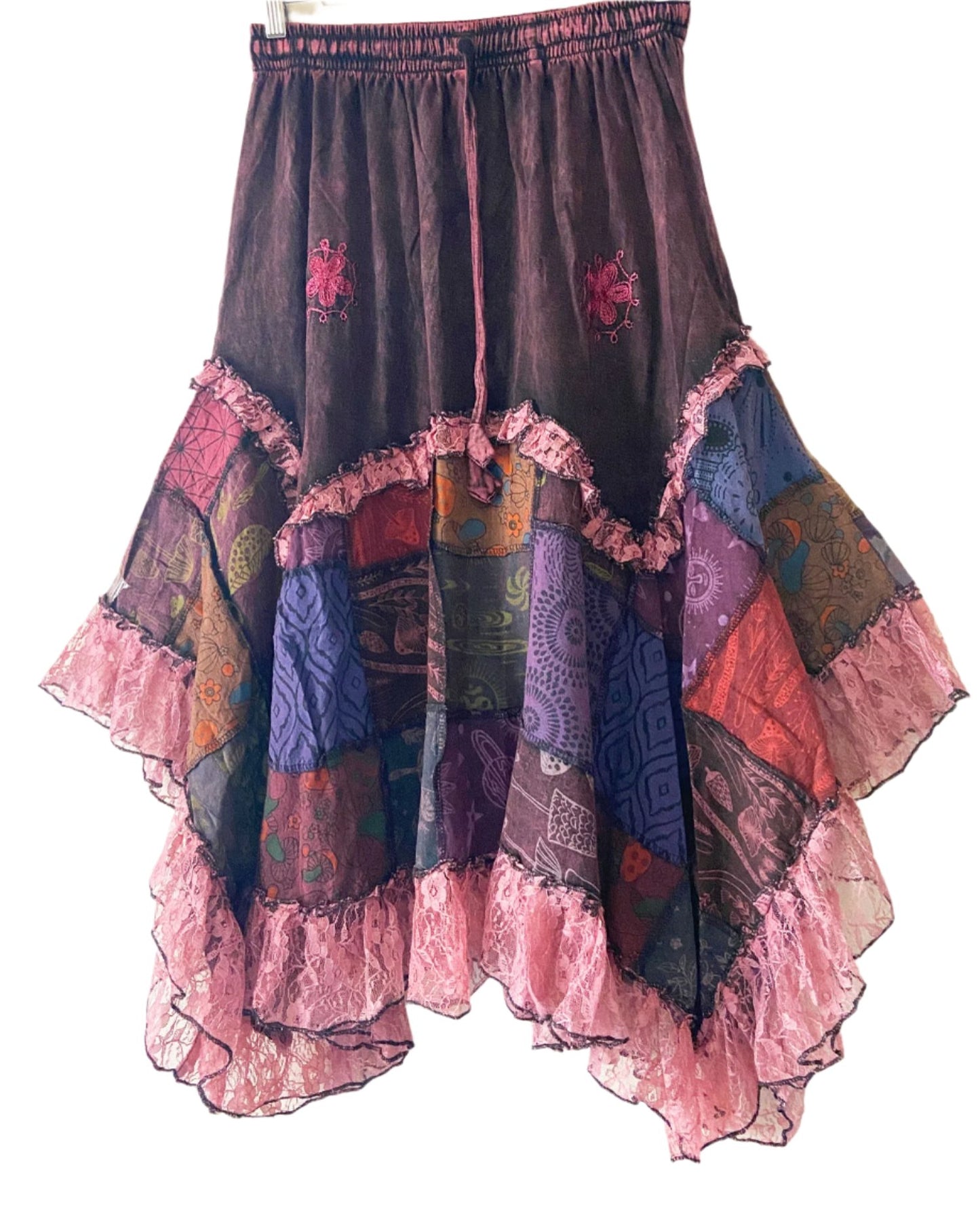 Cotton Patchwork Long Skirts