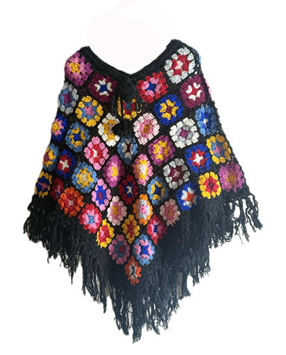 Patch Woolen Ponchos