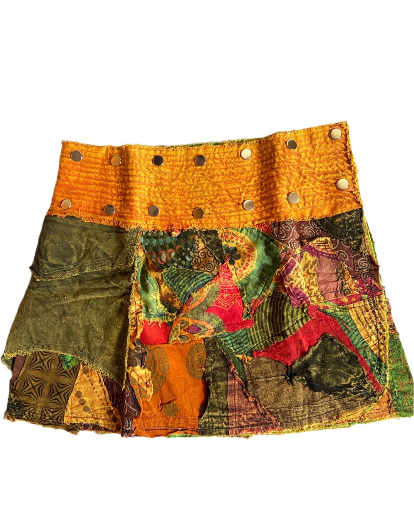 Patchwork Short Cotton Skirts