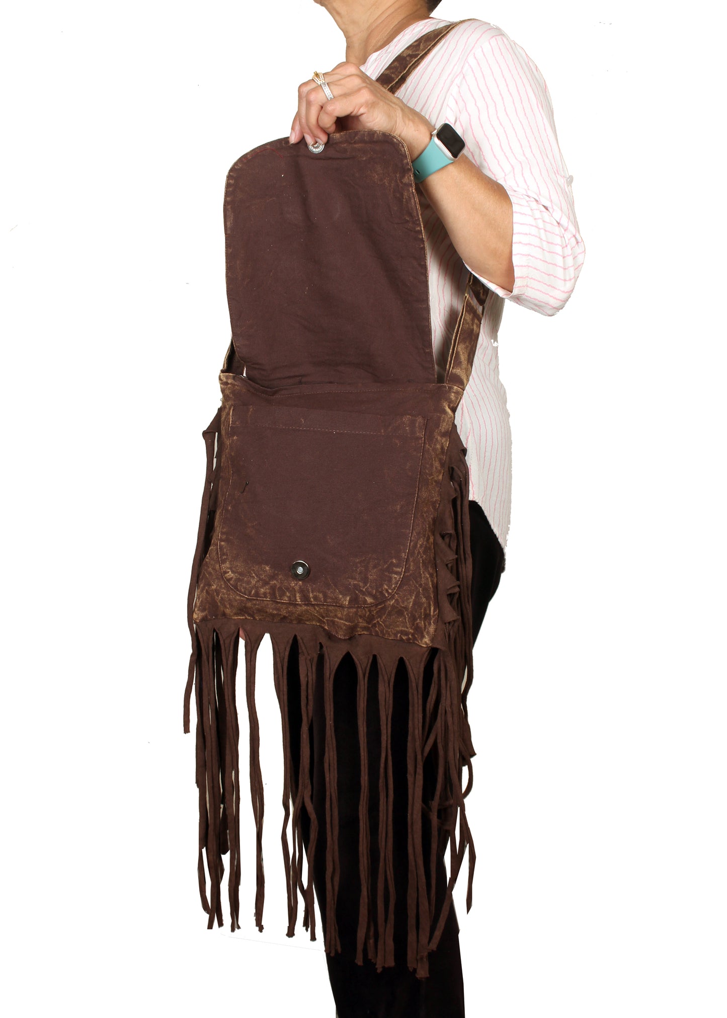 Stonewashed Cotton Fringe Bags