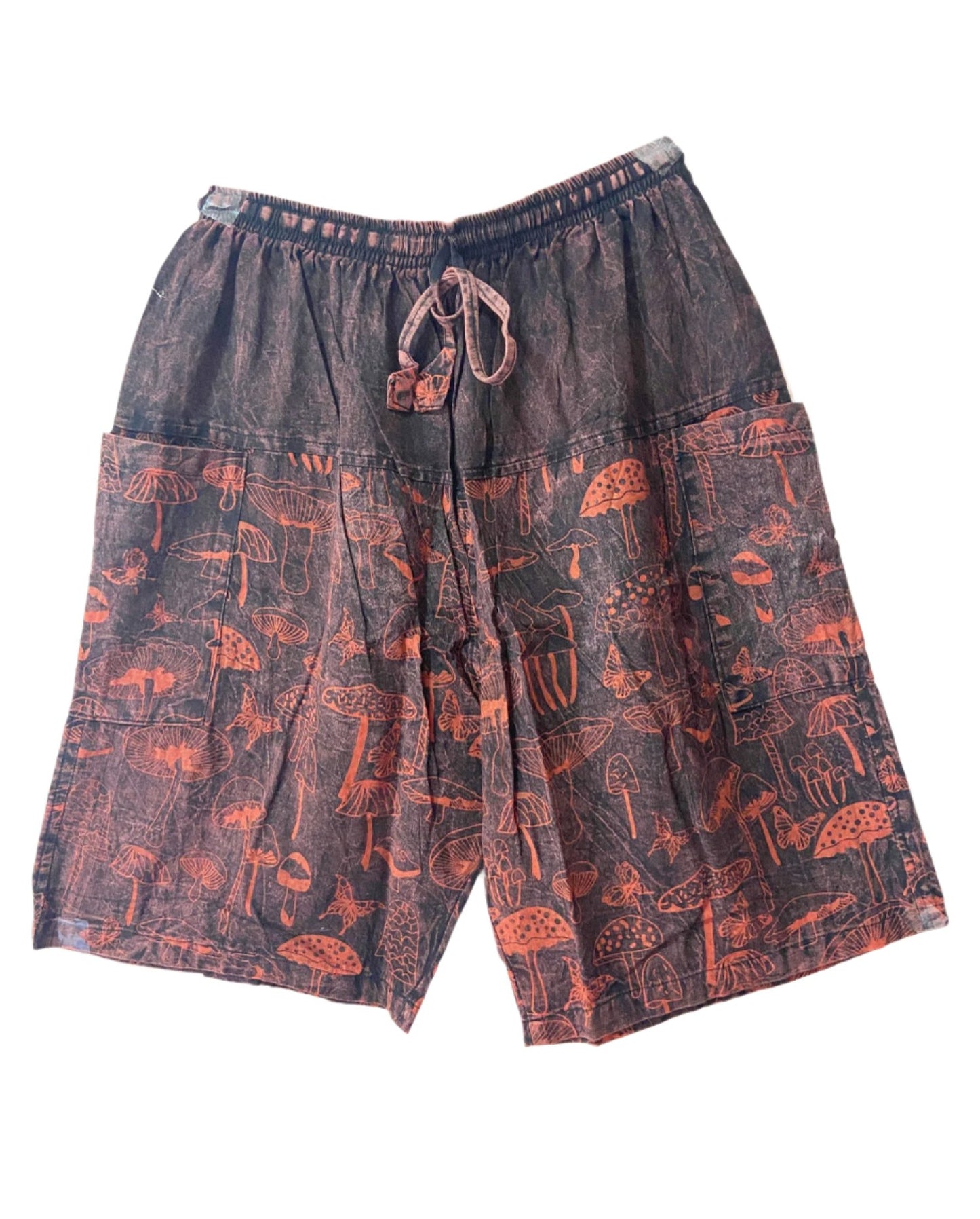 Mushroom Printed Cotton Shorts