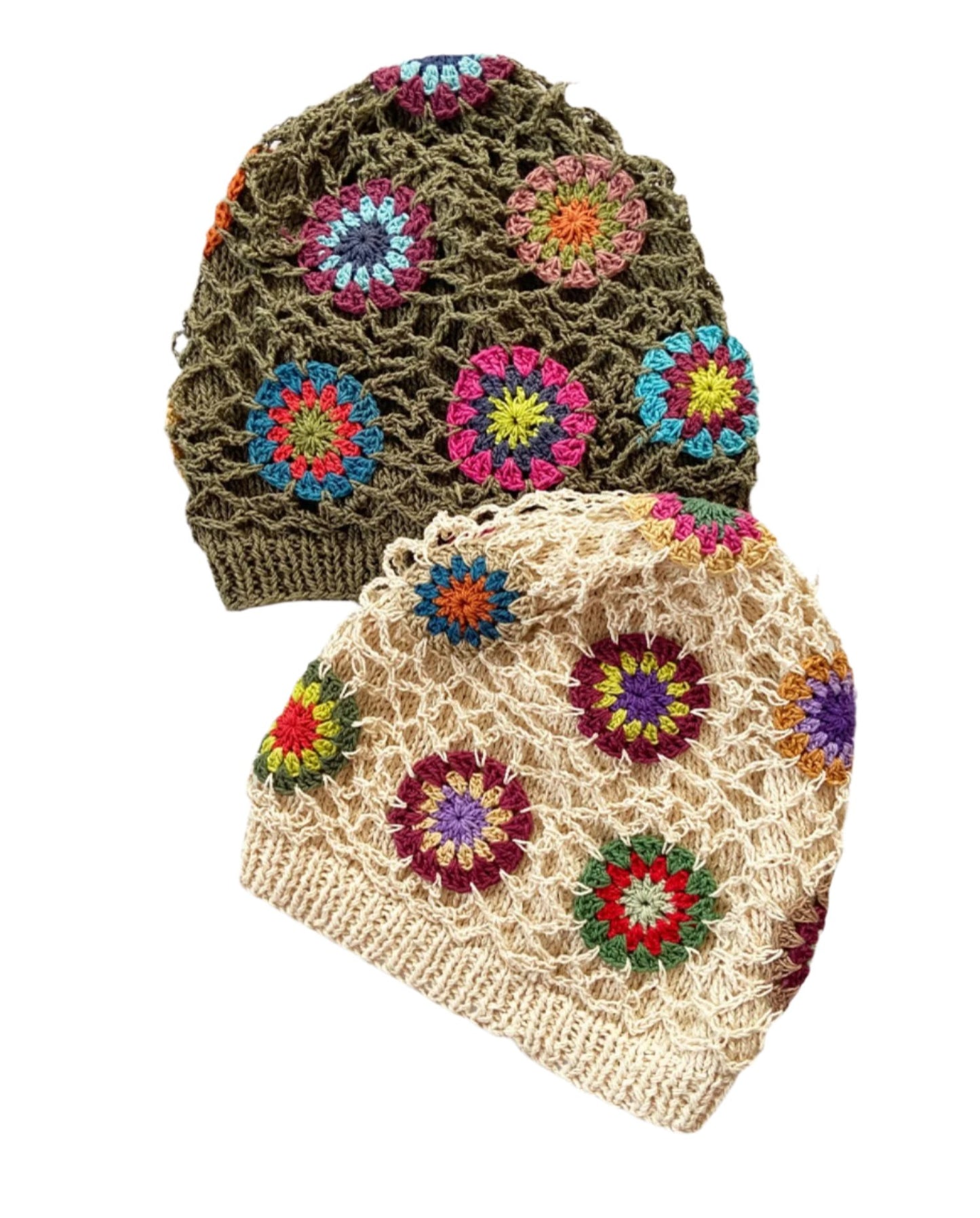 Nepalese Crochet Patch Cotton Hats