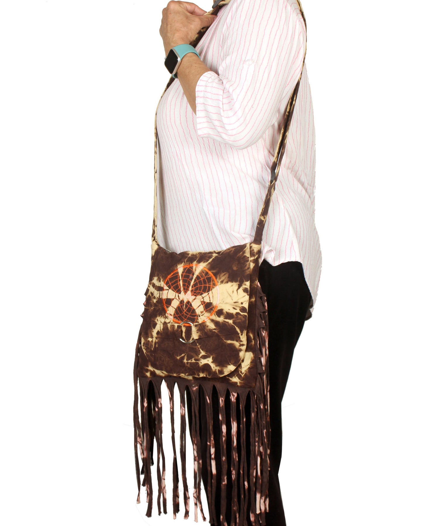 Tie Dyed Cotton Fringe Bag