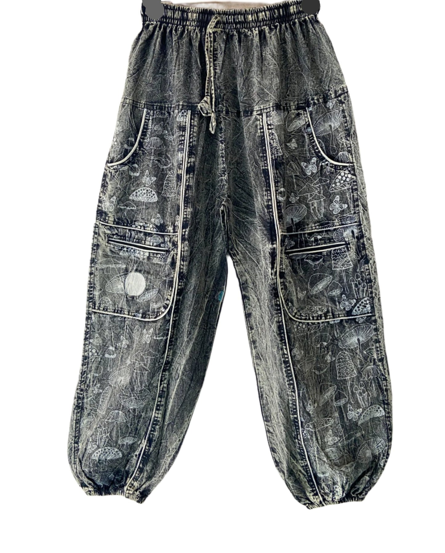 Stonewashed Loose Bohemian Trousers