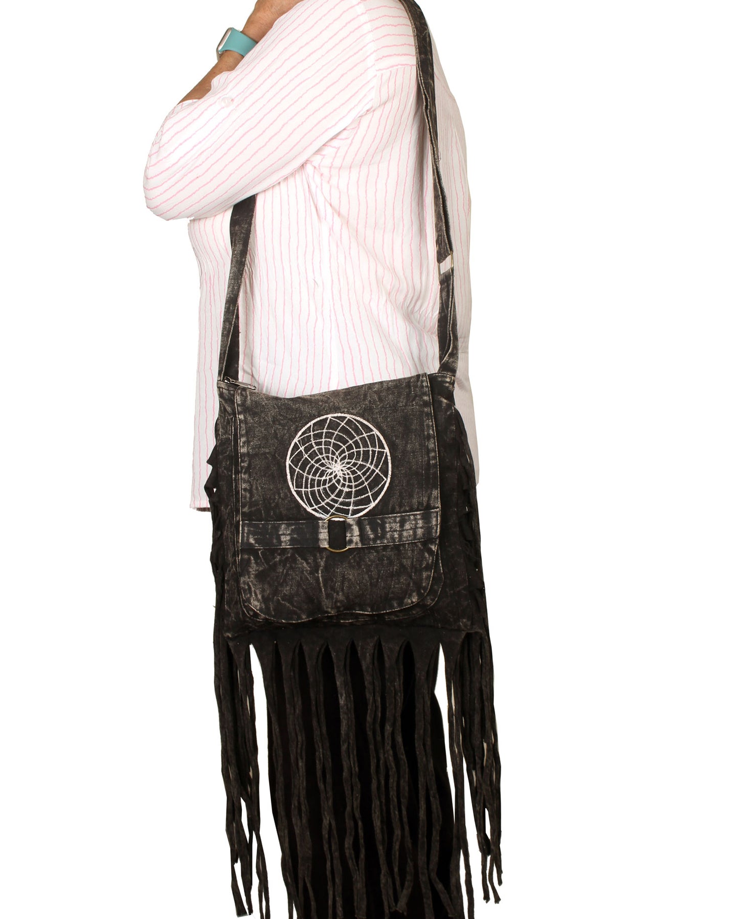 Stonewashed Cotton Fringe Bags