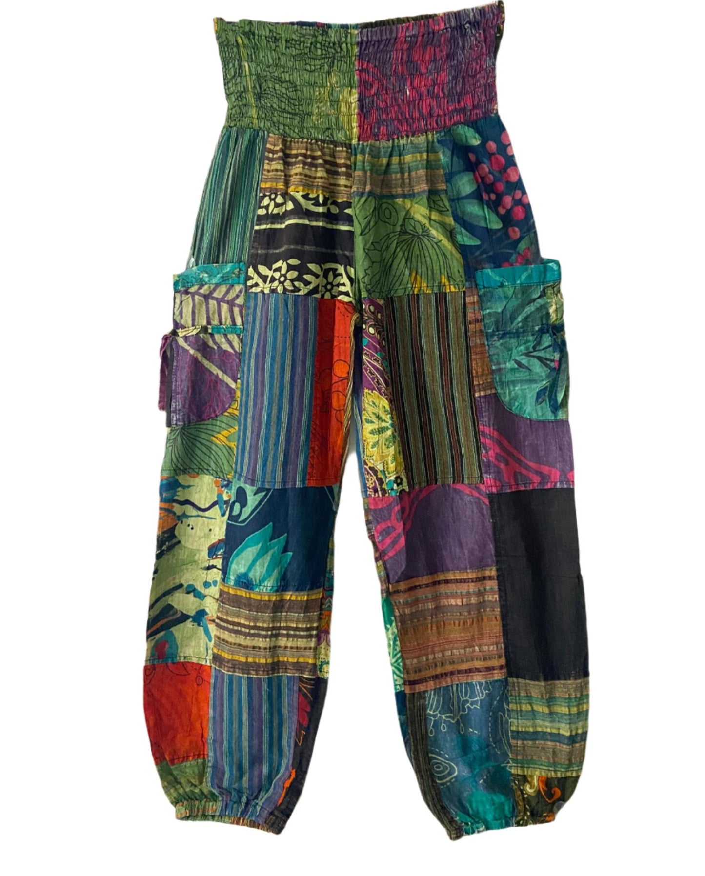 Loose Patchwork Cotton Trousers