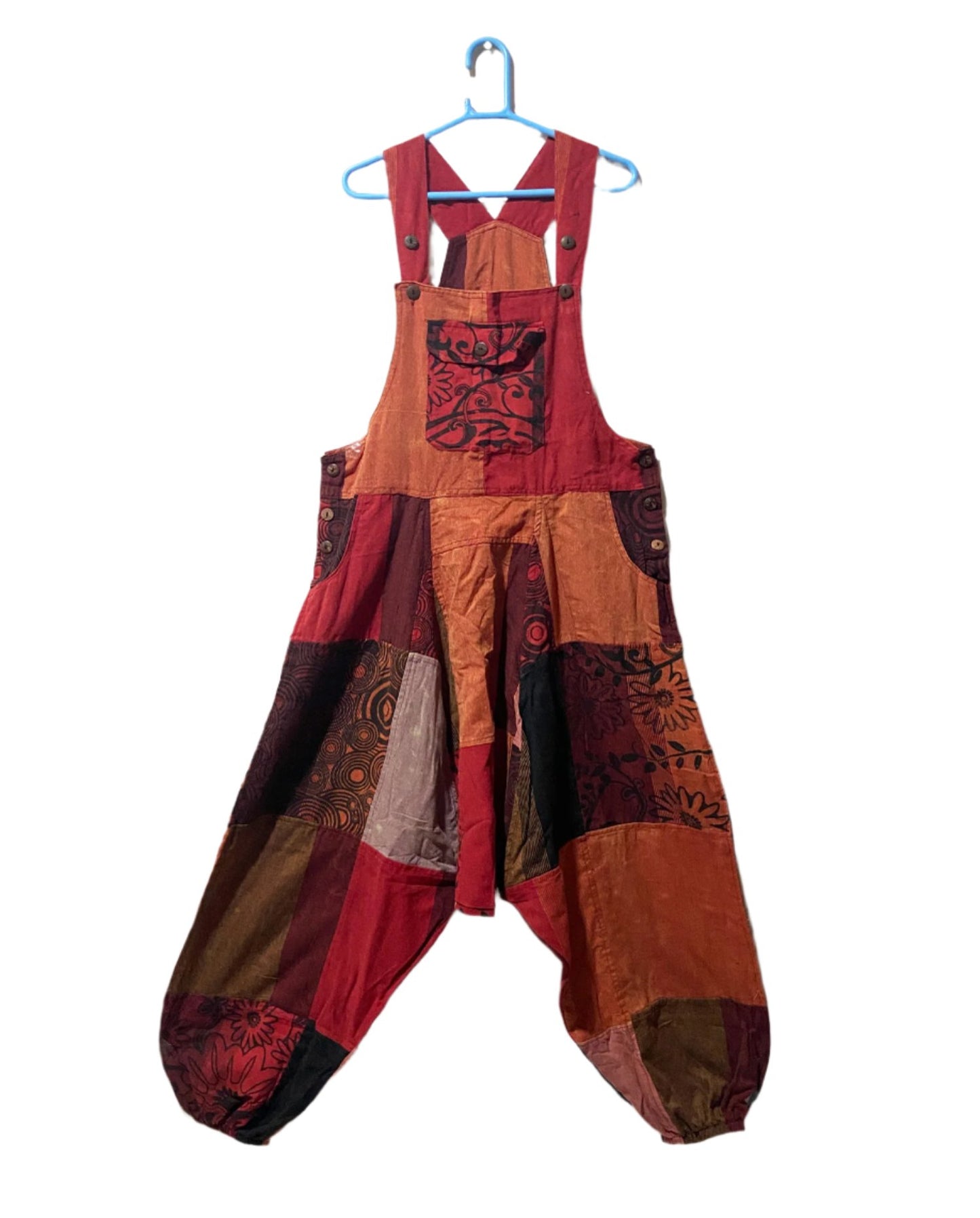 Himalayan Patchwork Cotton Overalls