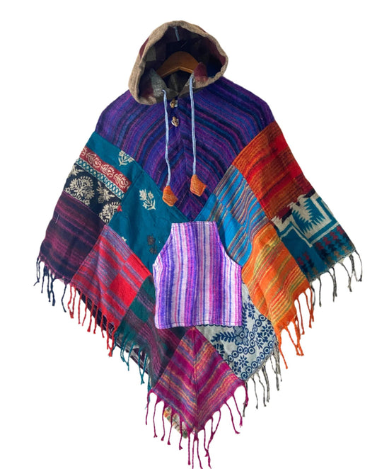 Woolen Fabric Patch Warm Ponchos