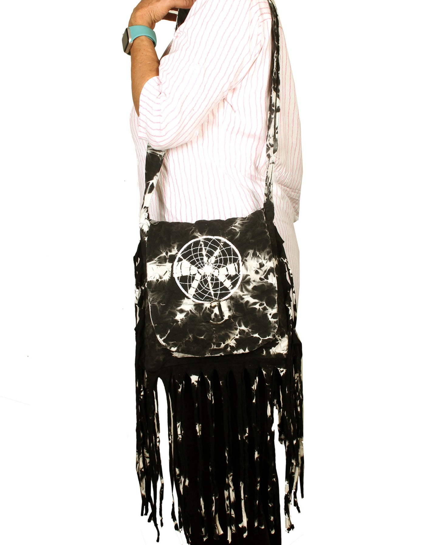 Tie Dyed Cotton Fringe Bag