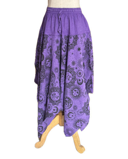 Stonewashed Cotton Long Skirts