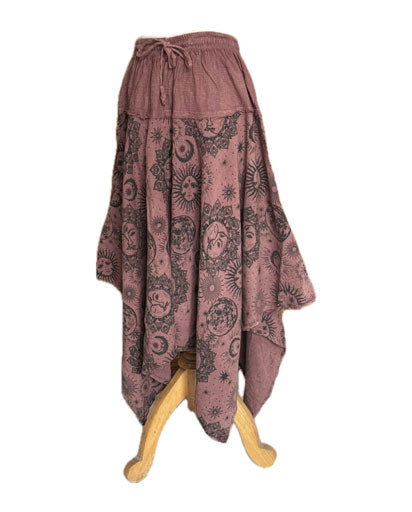 Stonewashed Cotton Long Skirts
