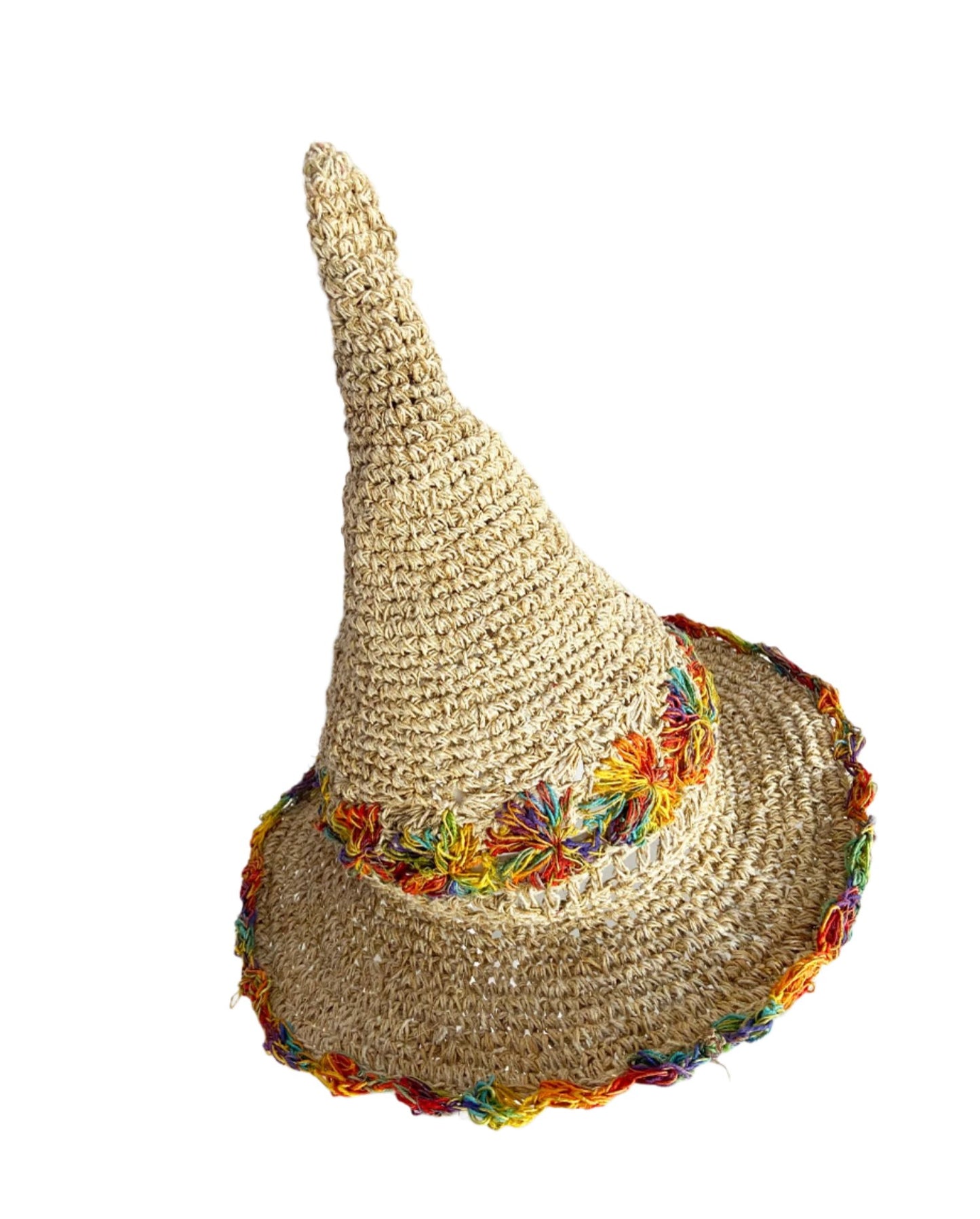 Pointed Rainbow Flower Hemp Hats