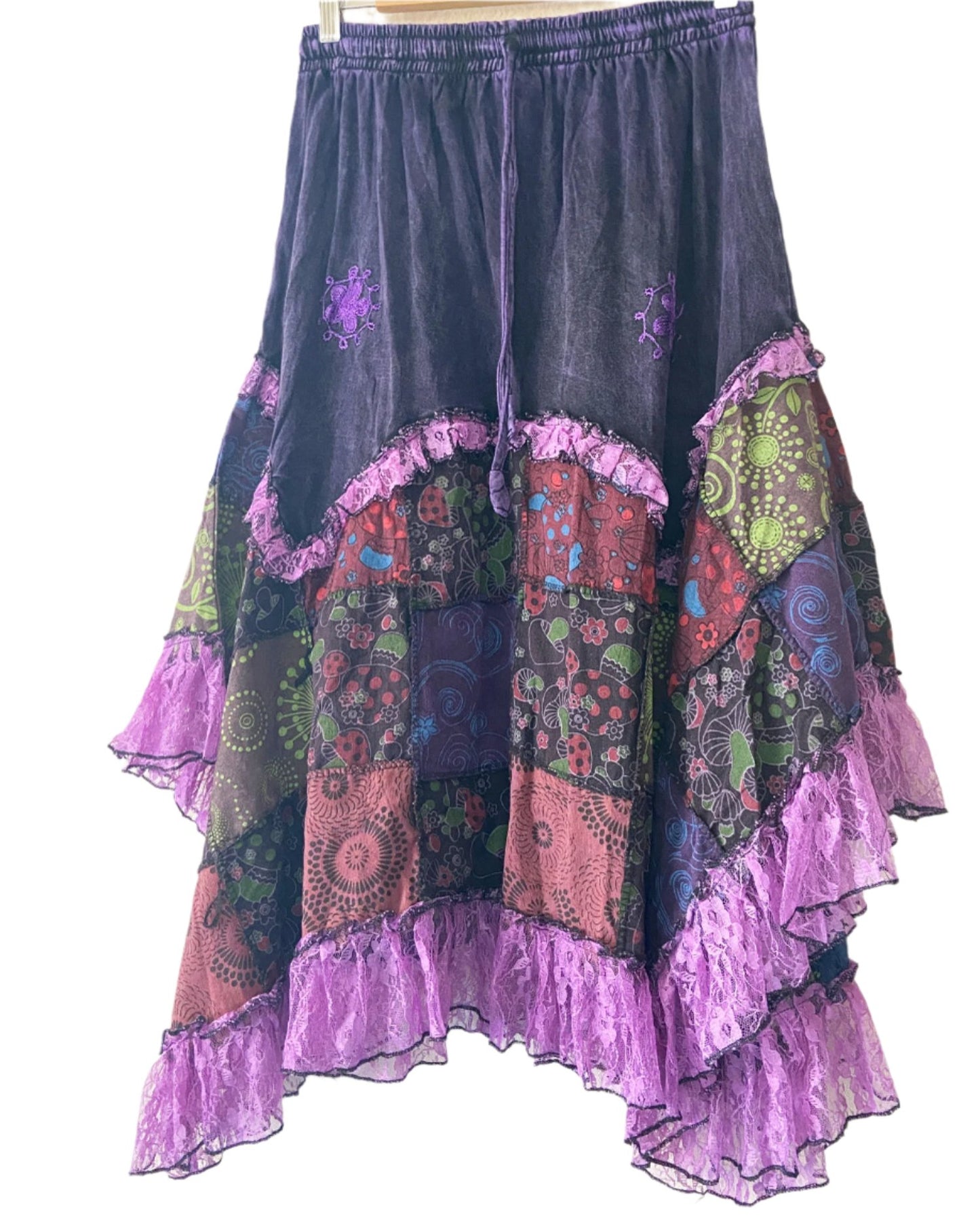 Cotton Patchwork Long Skirts