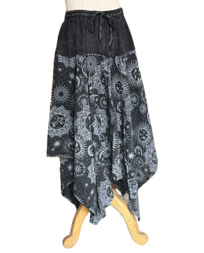 Stonewashed Cotton Long Skirts