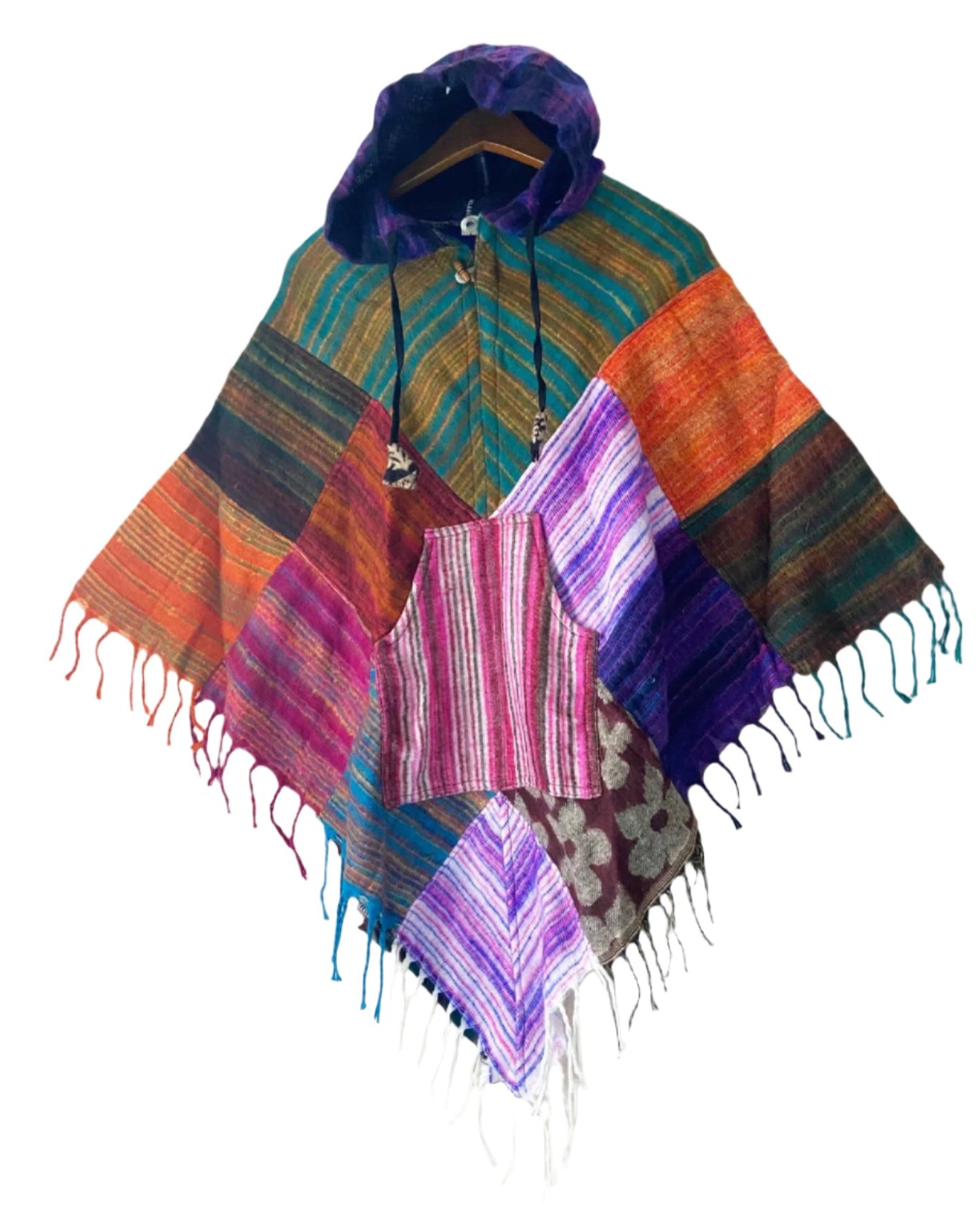 Woolen Fabric Patch Warm Ponchos