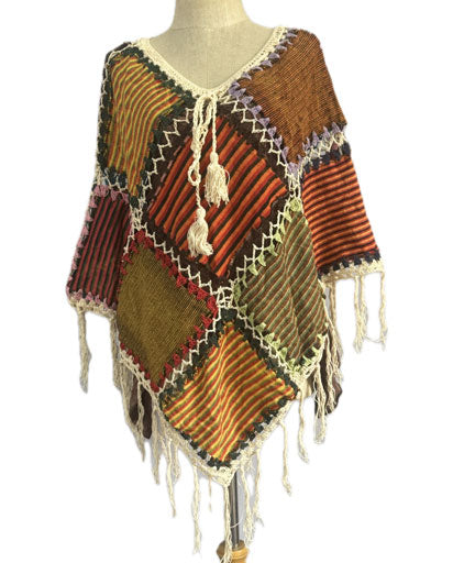Patchwork Cotton Ponchos