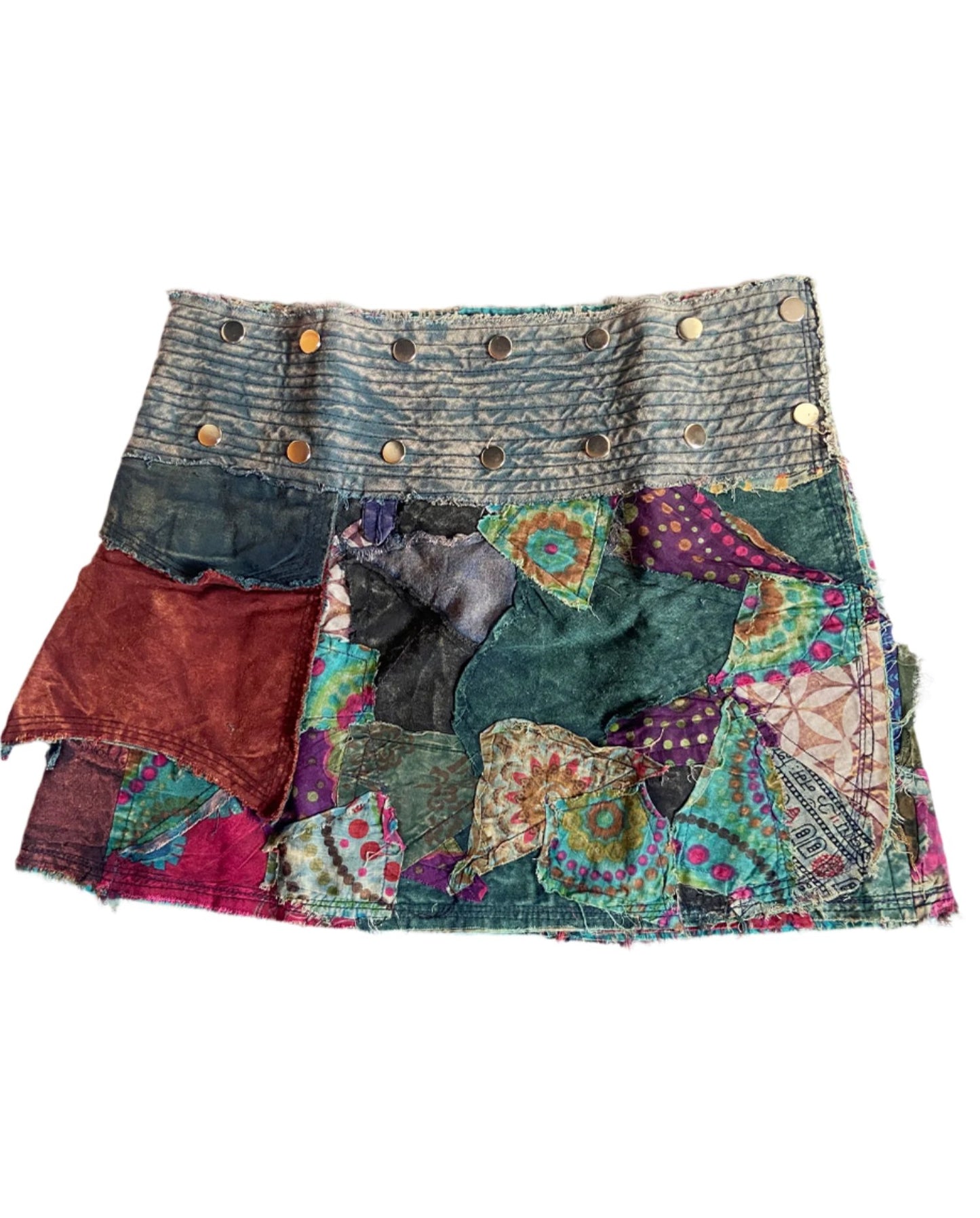 Patchwork Short Cotton Skirts