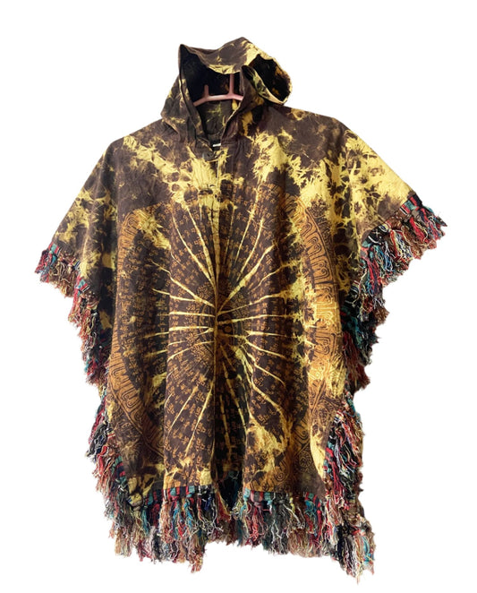 Tie Dyed Square Cotton Ponchos