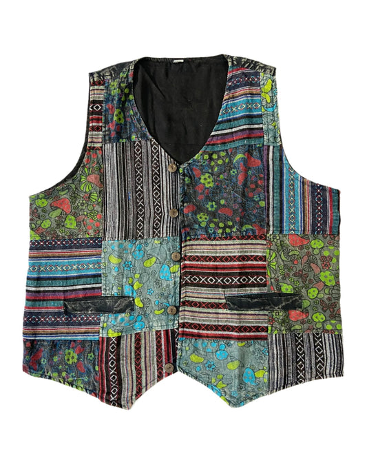 Patchwork Cotton Waist Coat Jacket